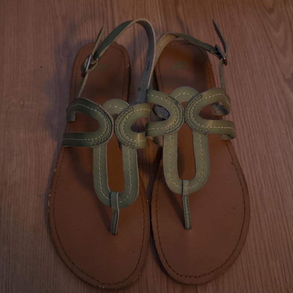 GAP Olive Green Leather Sandals